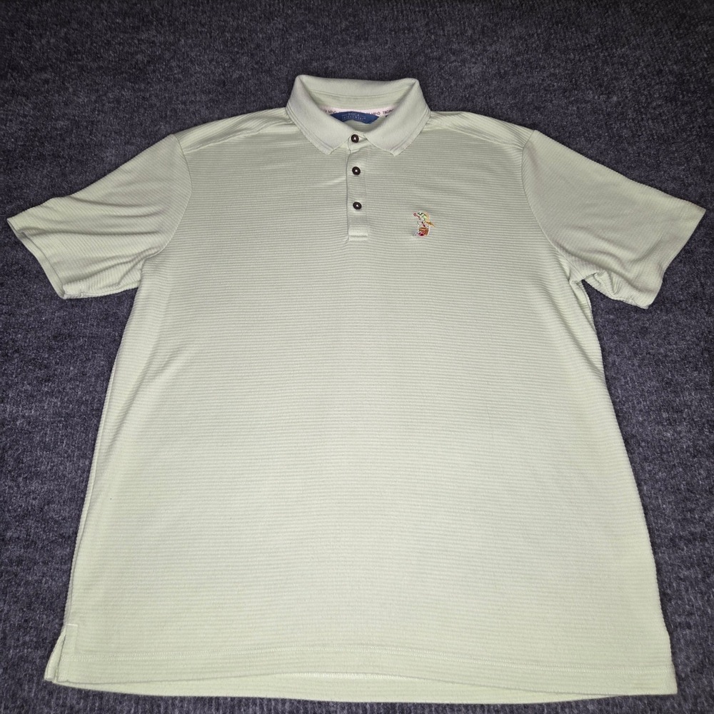 Boca Islandwear Golf Polo‎ Shirt Mens L Light Green Embroidered Tropical